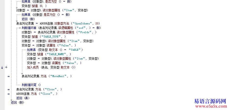 取数据库表名列表源代码