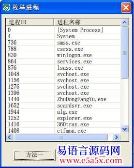 开源2种方法枚举进程